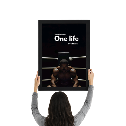 One Life Motivational Wall Art Frame | Inspirational Success Quote Poster