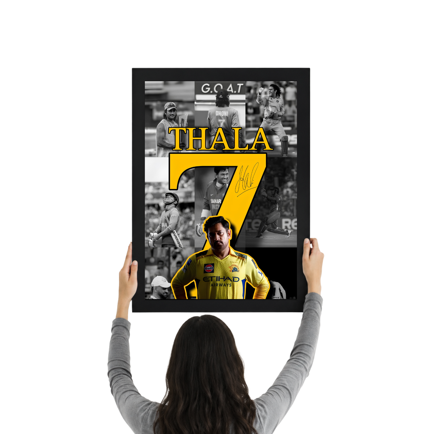 THALA 7 MS Dhoni Premium Tribute Wall Frame