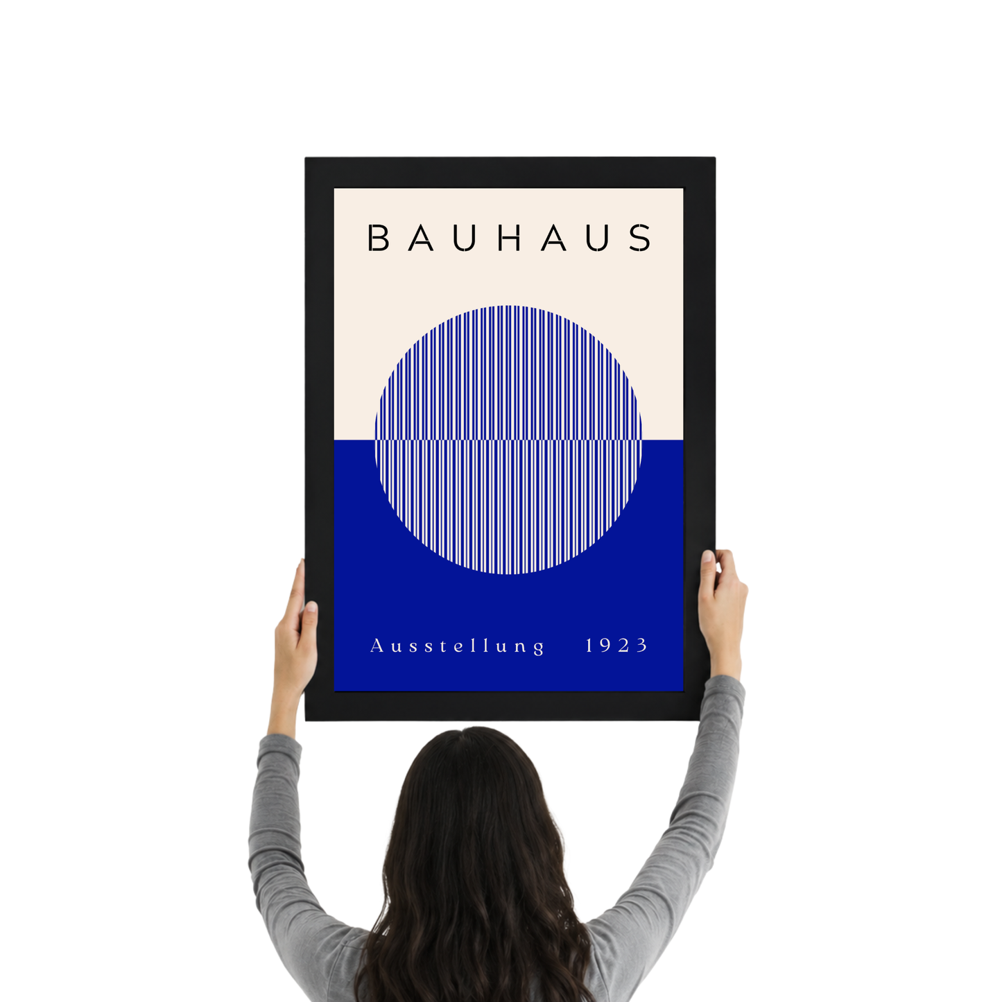 Blue Circle Bauhaus Exhibition Poster | Minimalist Geometric Wall Art