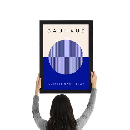 Blue Circle Bauhaus Exhibition Poster | Minimalist Geometric Wall Art