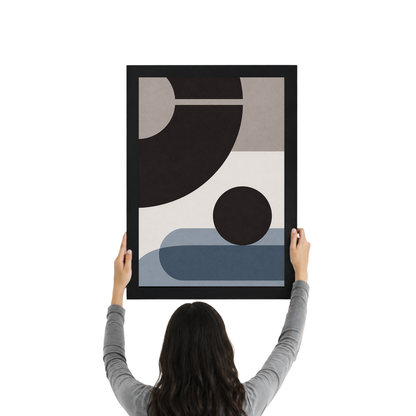 Abstract Bauhaus Shapes Wall Art Print | Modern Geometric Minimalist Poster