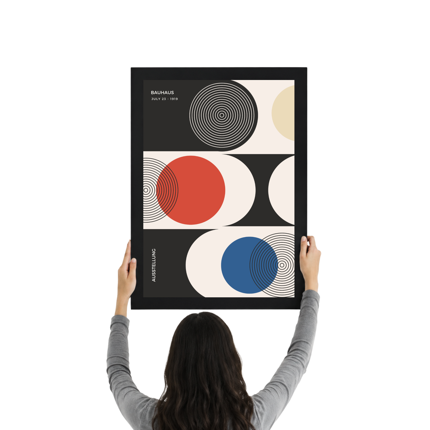 Bauhaus Geometric Circle Composition Poster | Modern Abstract Wall Art