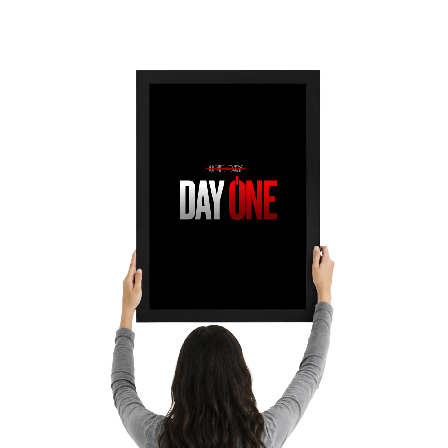 Day One Motivational Quote Frame | Start Today Inspirational Wall Art
