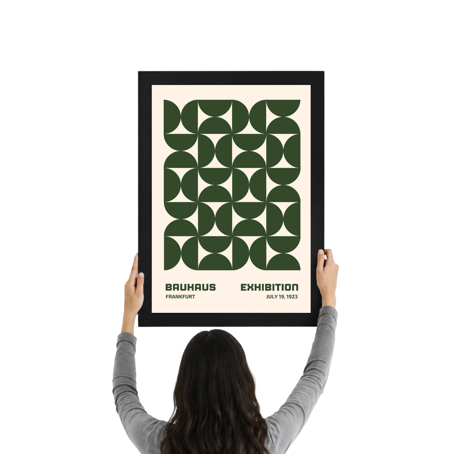 Green Geometric Pattern Bauhaus Poster | Modern Abstract Wall Art