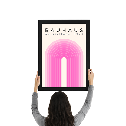 Pink Arch Bauhaus Poster | Modern Geometric Wall Art Print