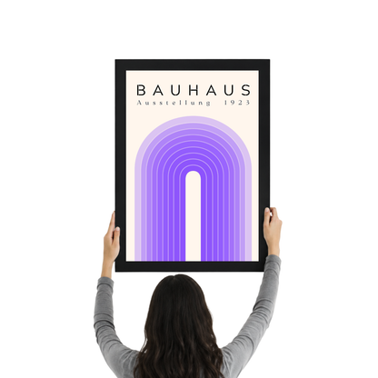 Purple Arch Bauhaus Poster | Modern Abstract Geometric Wall Art
