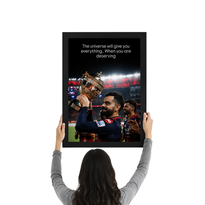 Virat Kohli Victory Edition Poster Frame | RCB Sports Wall Art | Premium Room Décor