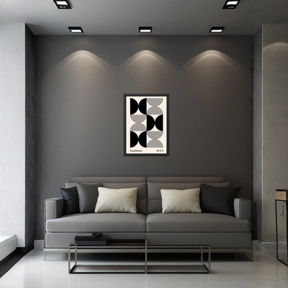 Black Abstract Geometric Bauhaus Wall Art Print | Minimalist Modern Poster