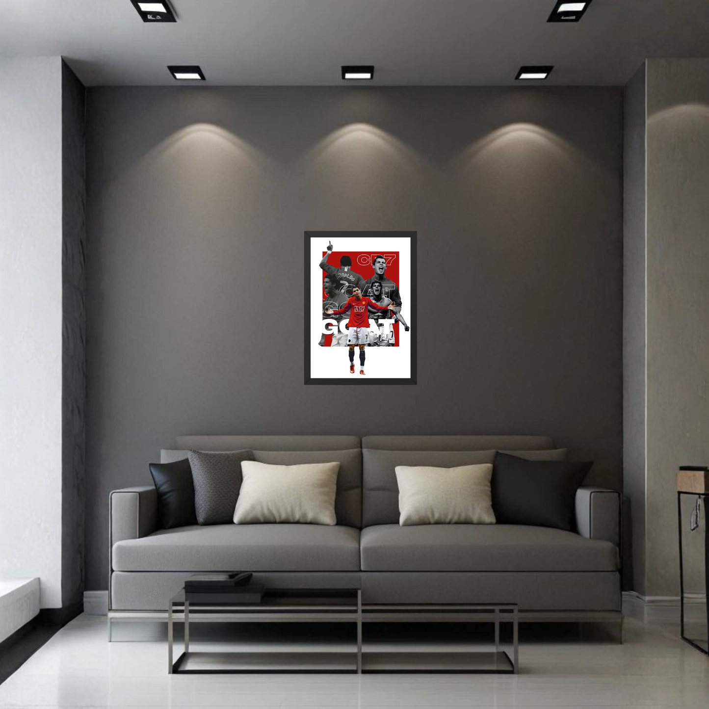 CR7 GOAT Wall Art Frame | Cristiano Ronaldo Motivation Poster | Premium Football Room Decor