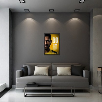 MS Dhoni Do It Motivational Premium Wall Frame