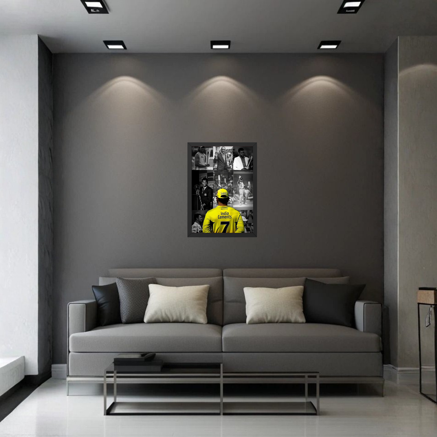 MS Dhoni Jersey No.7 Tribute Wall Frame