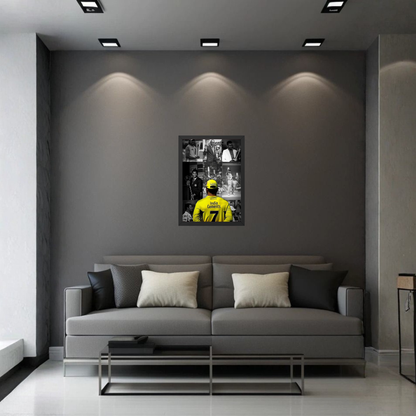 MS Dhoni Jersey No.7 Tribute Wall Frame