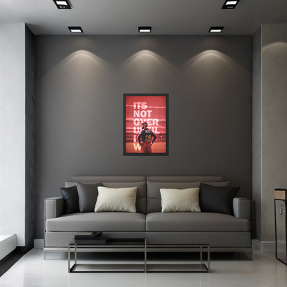 It's Not Over Until I Win – Motivational Cricket Wall Art Frame