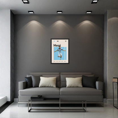 Minimal Lionel Messi Poster Frame | Modern Football Wall Art | Argentina Inspired Decor