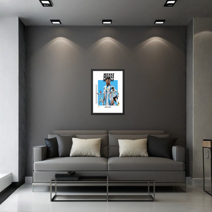 Lionel Messi Argentina Portrait Frame | Premium Football Wall Art | Modern Sports Room Decor