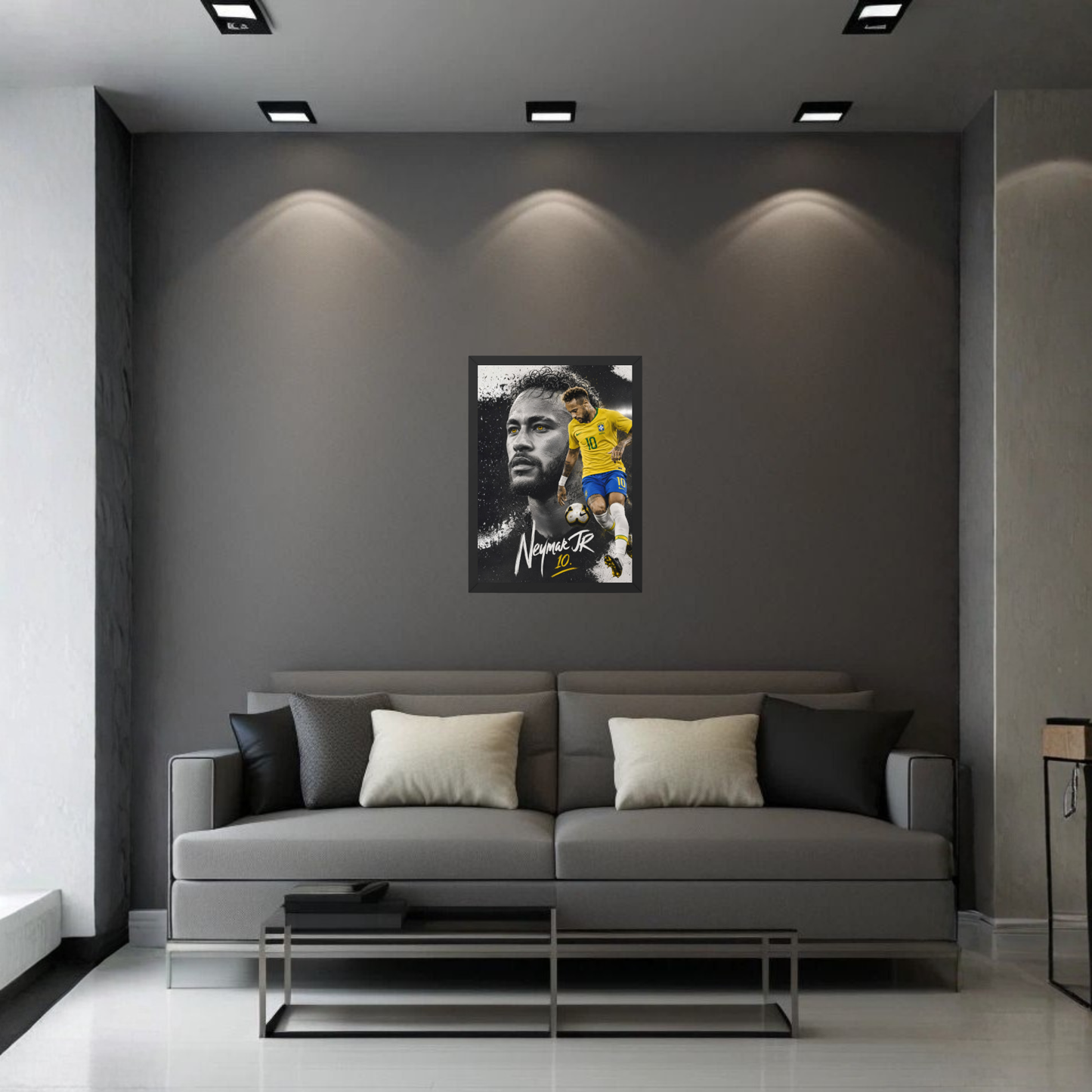 Neymar Jr Signature Collage Frame | Modern Football Wall Art | Premium Neymar Poster