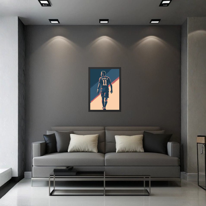 Neymar Jr No.11 Back View Wall Art Frame | Minimal Football Poster Decor