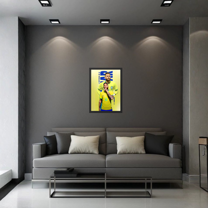 Neymar Brazil Celebration Wall Frame | Premium Neymar Jr Football Poster