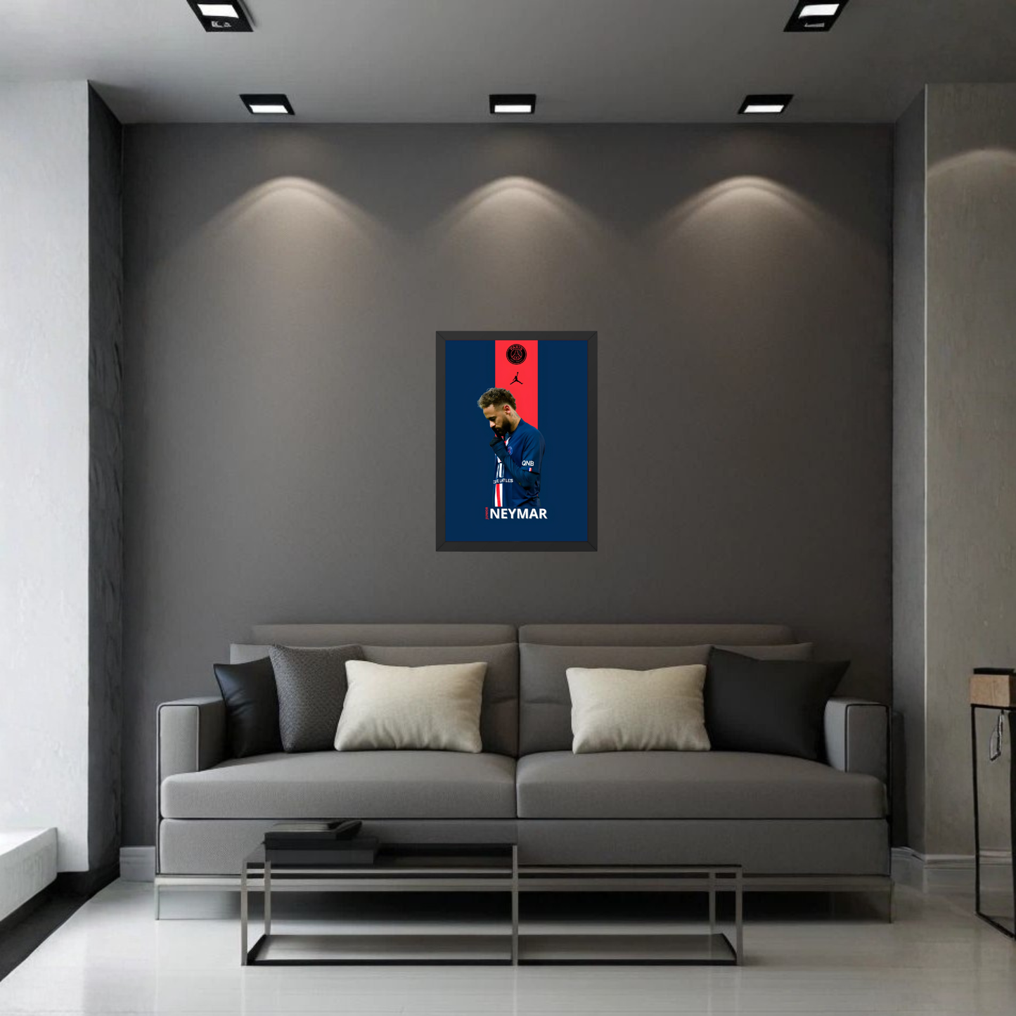 Neymar PSG Wall Art Frame | Minimal Football Poster | Neymar Jr Decor