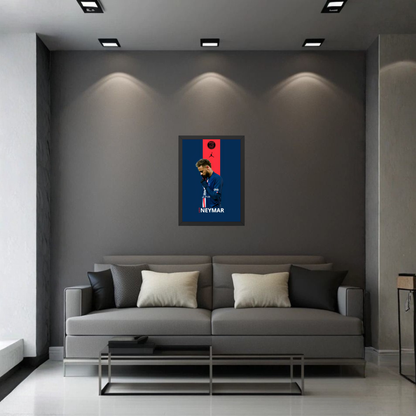 Neymar PSG Wall Art Frame | Minimal Football Poster | Neymar Jr Decor