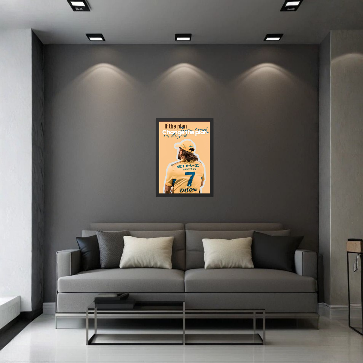 MS Dhoni Success Mindset Inspirational Quote Wall Frame