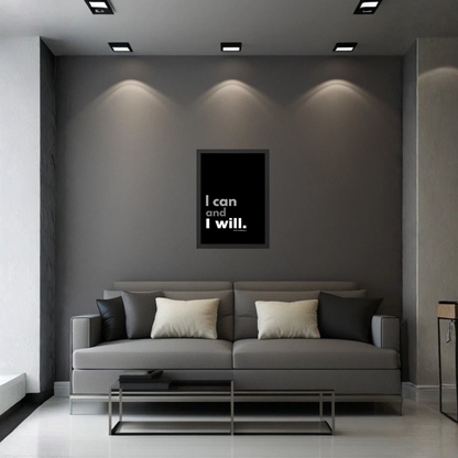 I Can And I Will Motivational Frame | Confidence and Success Wall Art