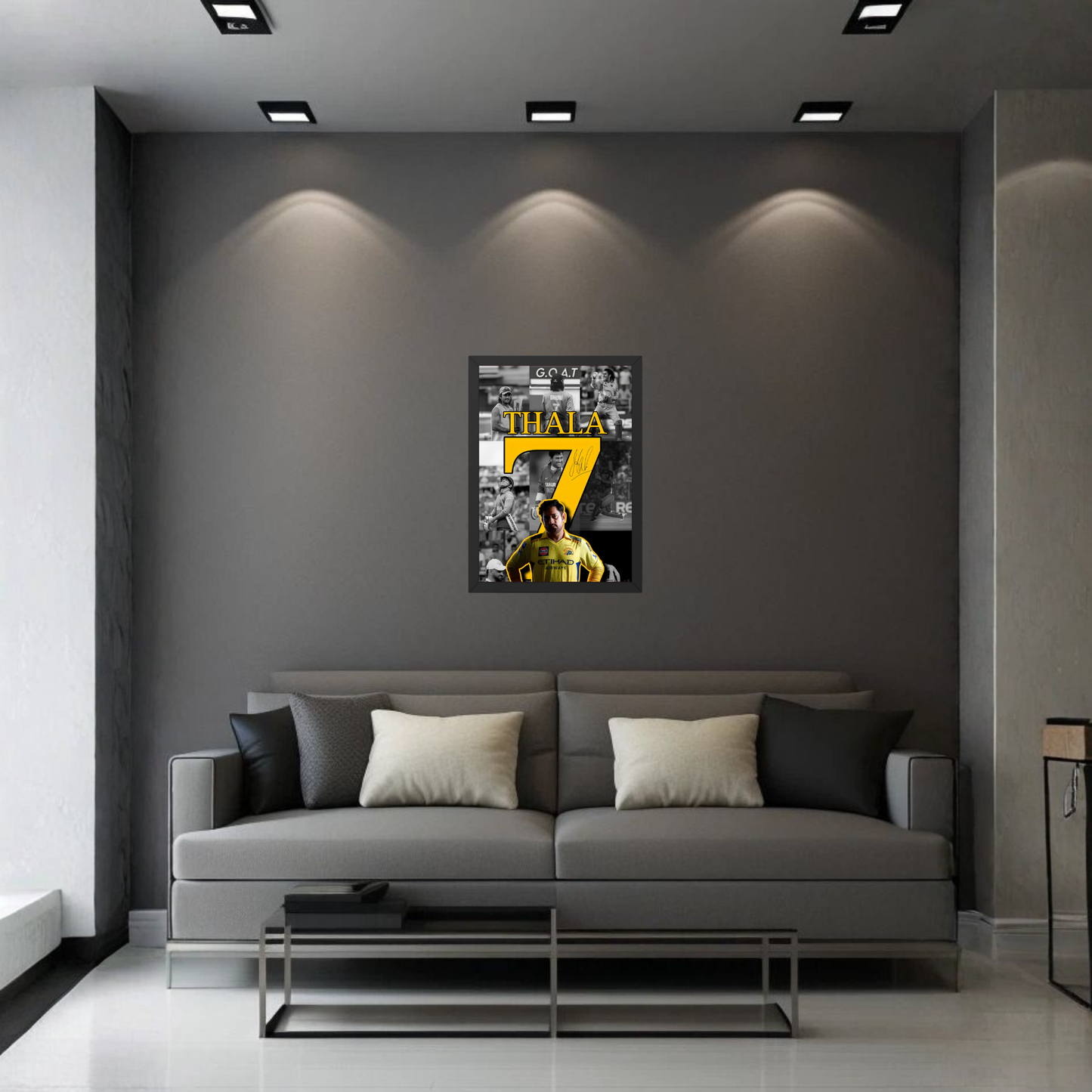 THALA 7 MS Dhoni Premium Tribute Wall Frame