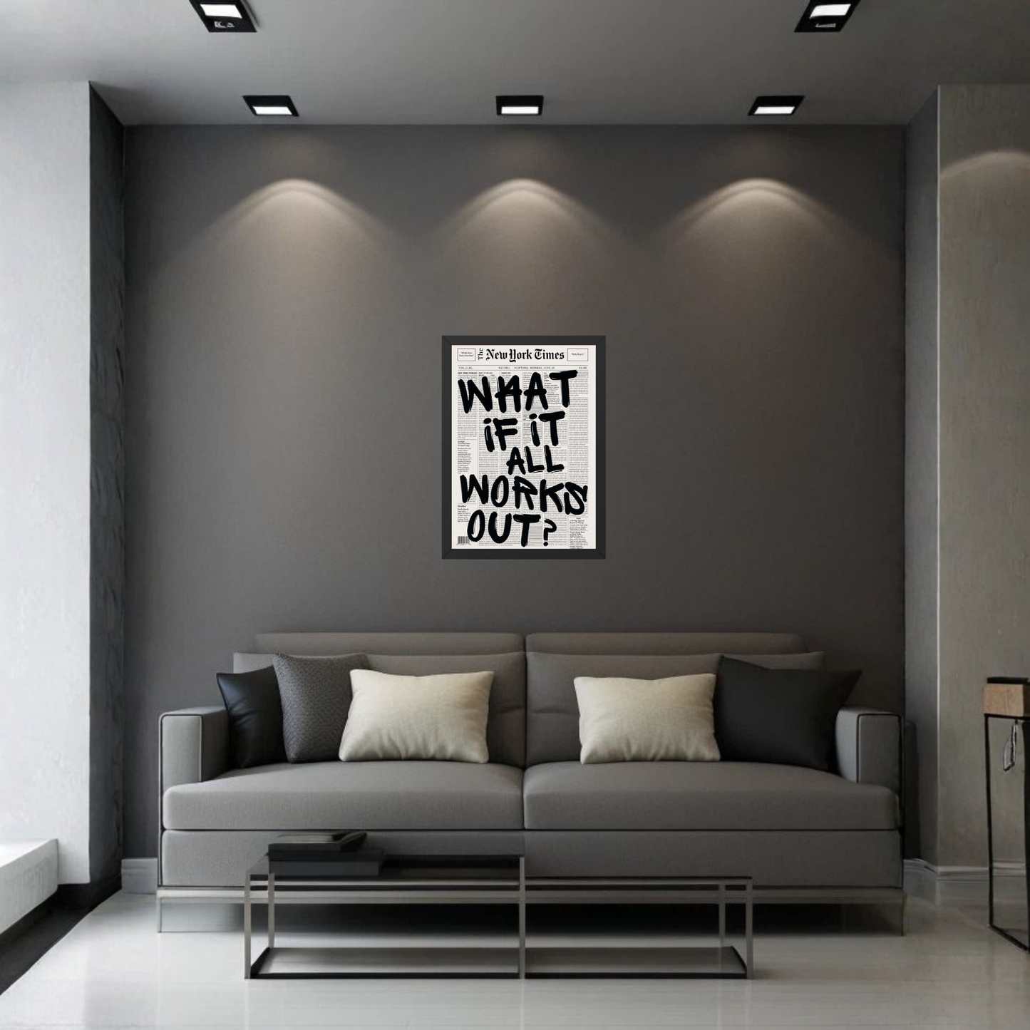 What If It All Works Out Motivational Frame | Positive Mindset Wall Art Poster
