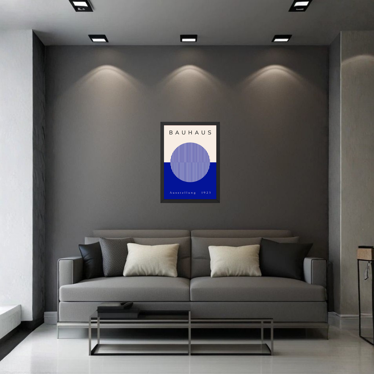 Blue Circle Bauhaus Exhibition Poster | Minimalist Geometric Wall Art