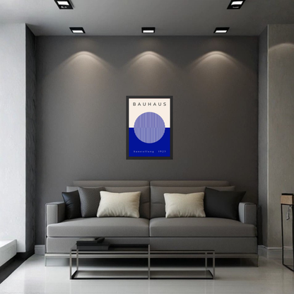 Blue Circle Bauhaus Exhibition Poster | Minimalist Geometric Wall Art