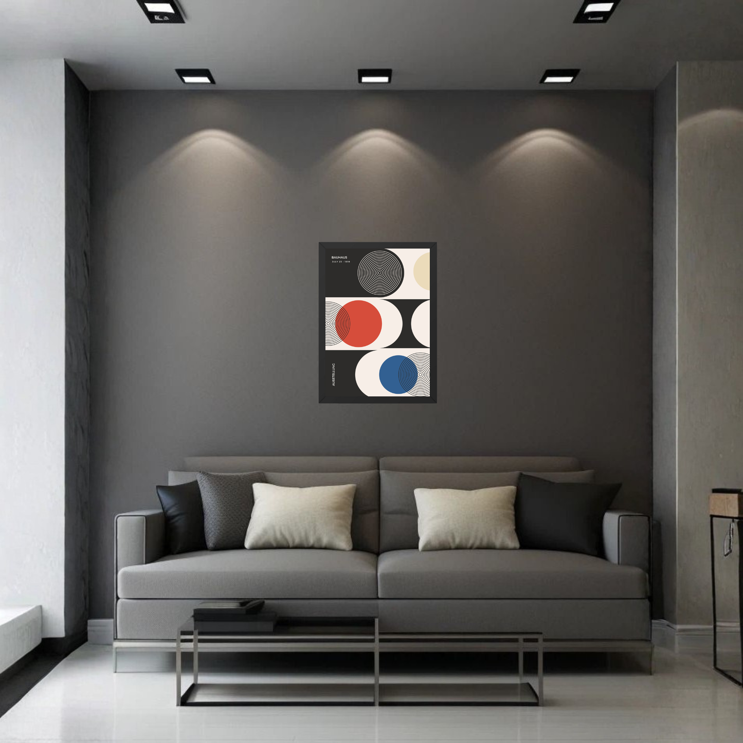 Bauhaus Geometric Circle Composition Poster | Modern Abstract Wall Art