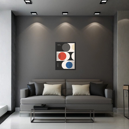 Bauhaus Geometric Circle Composition Poster | Modern Abstract Wall Art