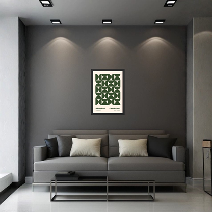 Green Geometric Pattern Bauhaus Poster | Modern Abstract Wall Art
