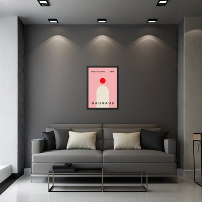 Pink Minimalist Bauhaus Poster | Modern Abstract Geometric Wall Art