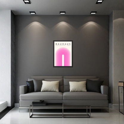 Pink Arch Bauhaus Poster | Modern Geometric Wall Art Print