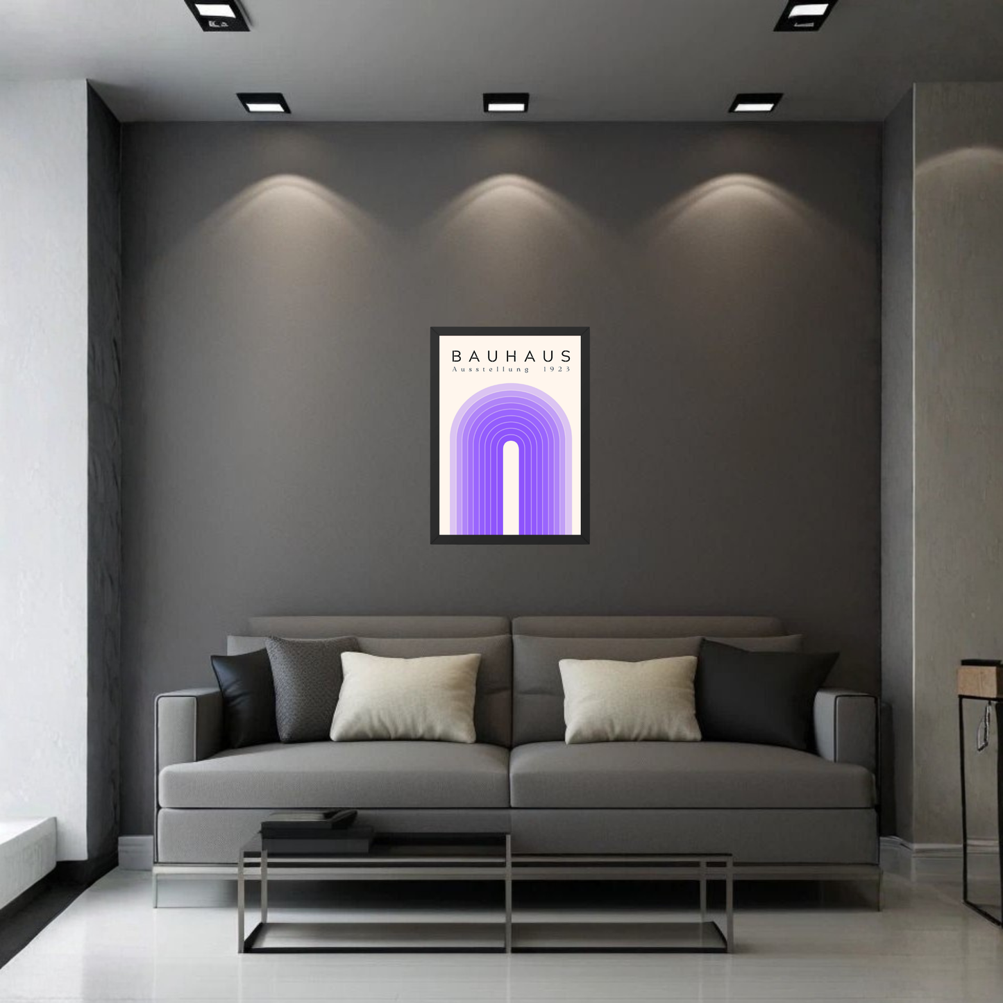 Purple Arch Bauhaus Poster | Modern Abstract Geometric Wall Art