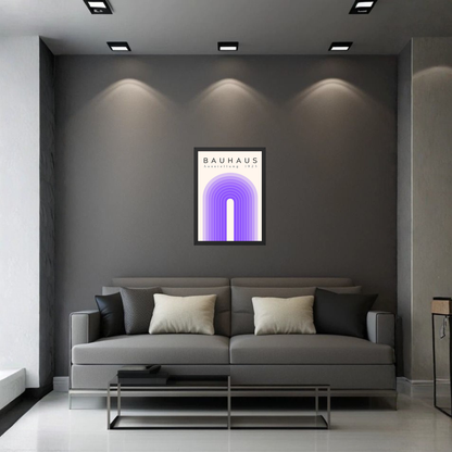 Purple Arch Bauhaus Poster | Modern Abstract Geometric Wall Art
