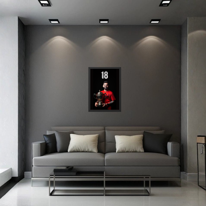 Virat Kohli Forever 18 Trophy Poster Frame | Premium RCB Cricket Wall Art | Minimal Black Frame