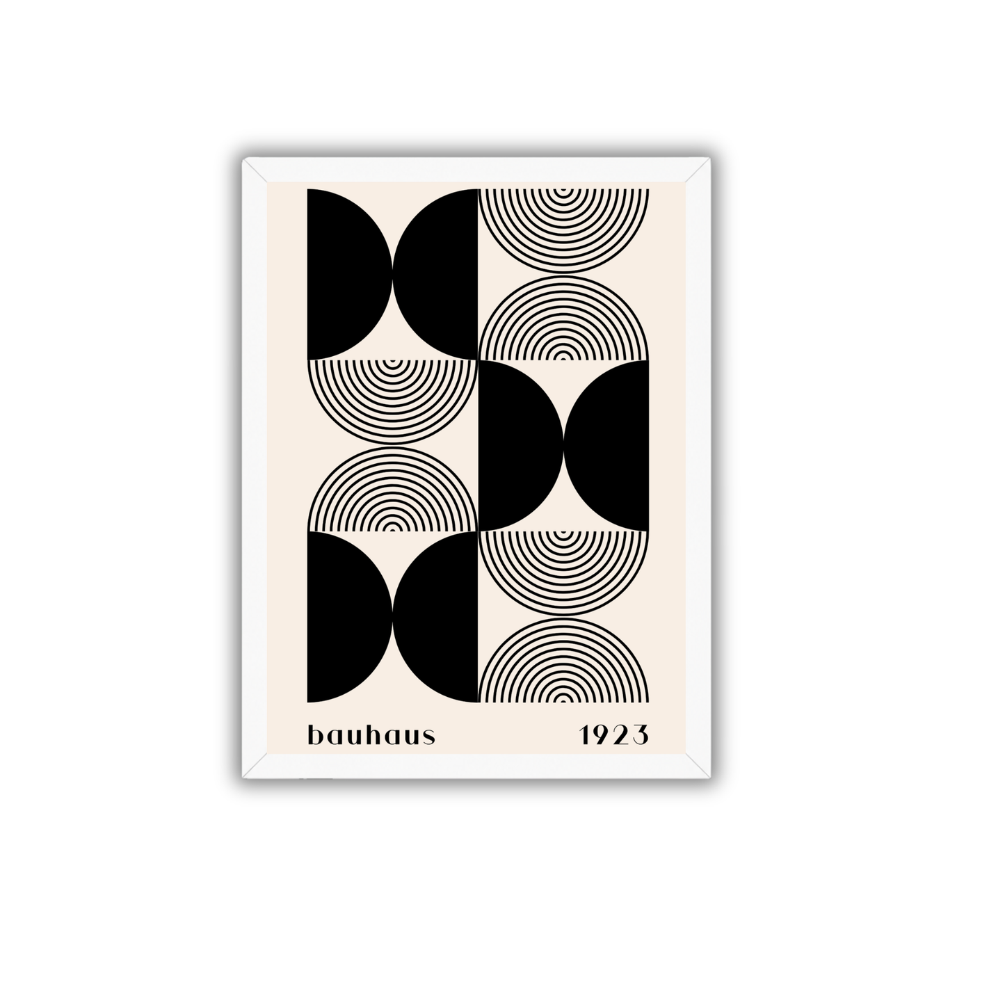 Black Abstract Geometric Bauhaus Wall Art Print | Minimalist Modern Poster