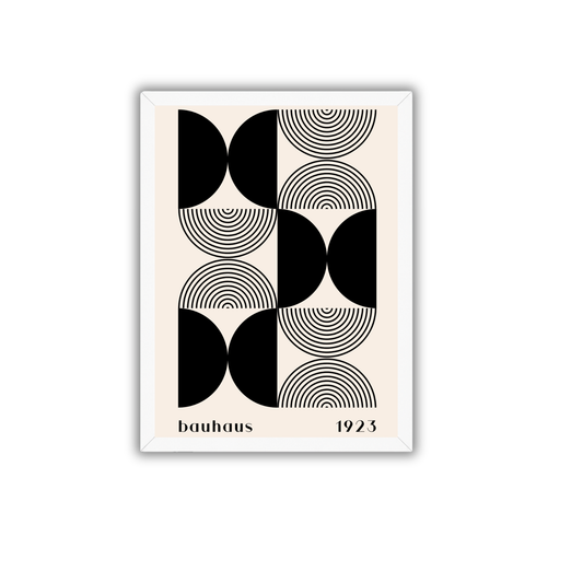 Black Abstract Geometric Bauhaus Wall Art Print | Minimalist Modern Poster