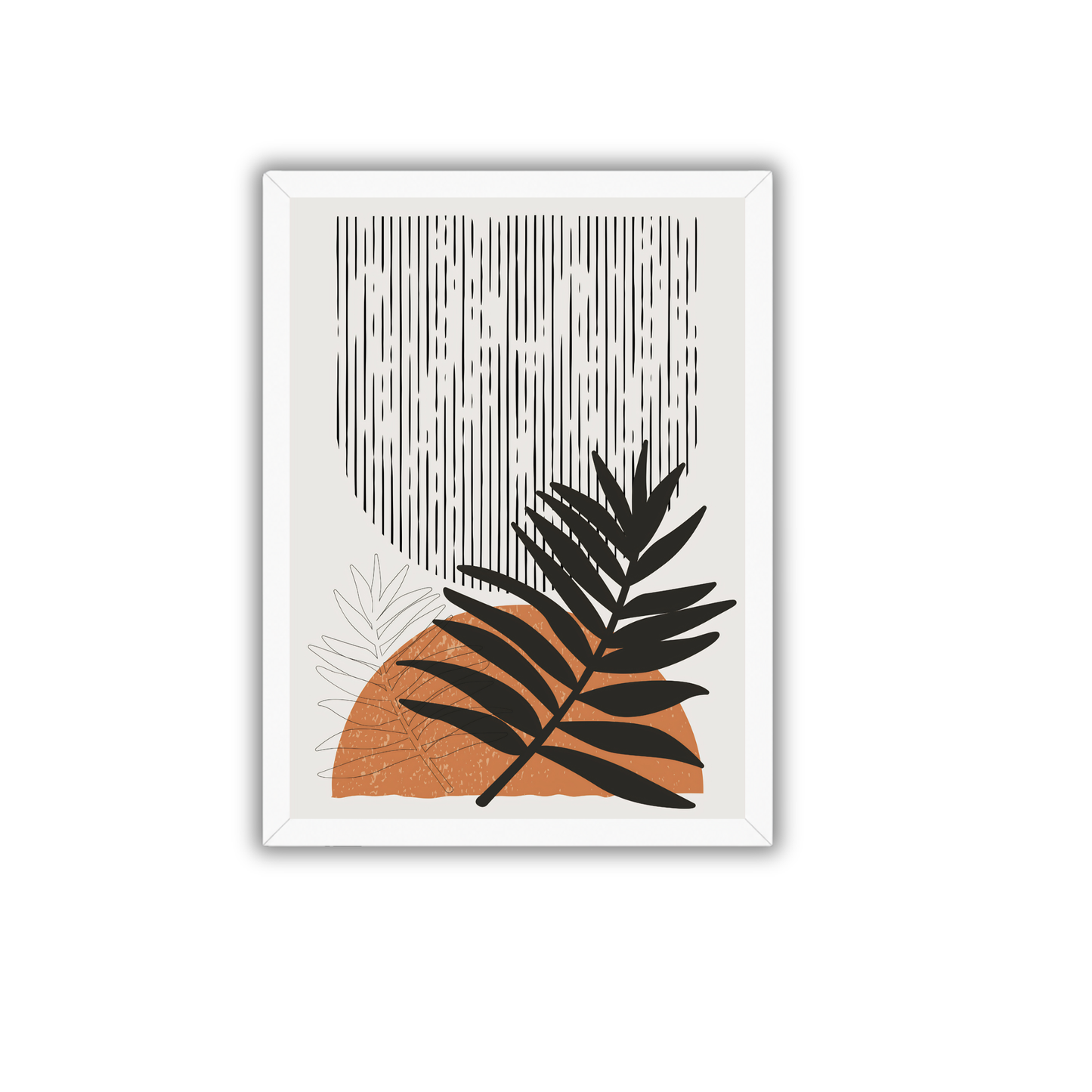 Black Palm Leaf Boho Wall Art | Tropical Botanical Decor