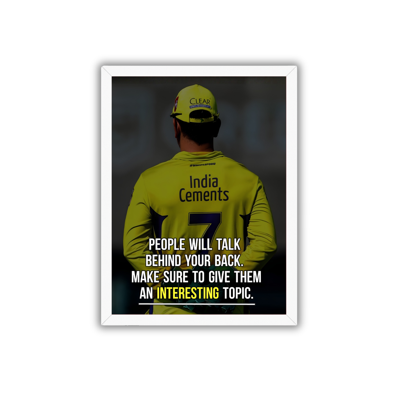 MS Dhoni People Will Talk Motivational Quote Frame