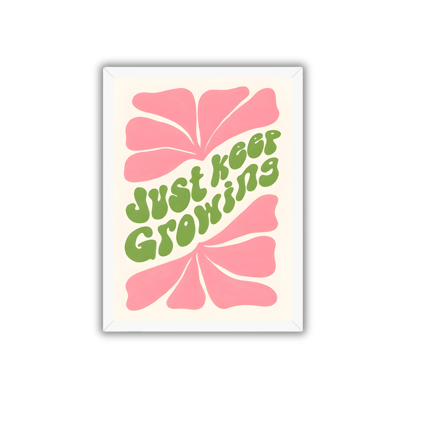 Just Keep Growing Wall Art Frame | Inspirational Floral Decor