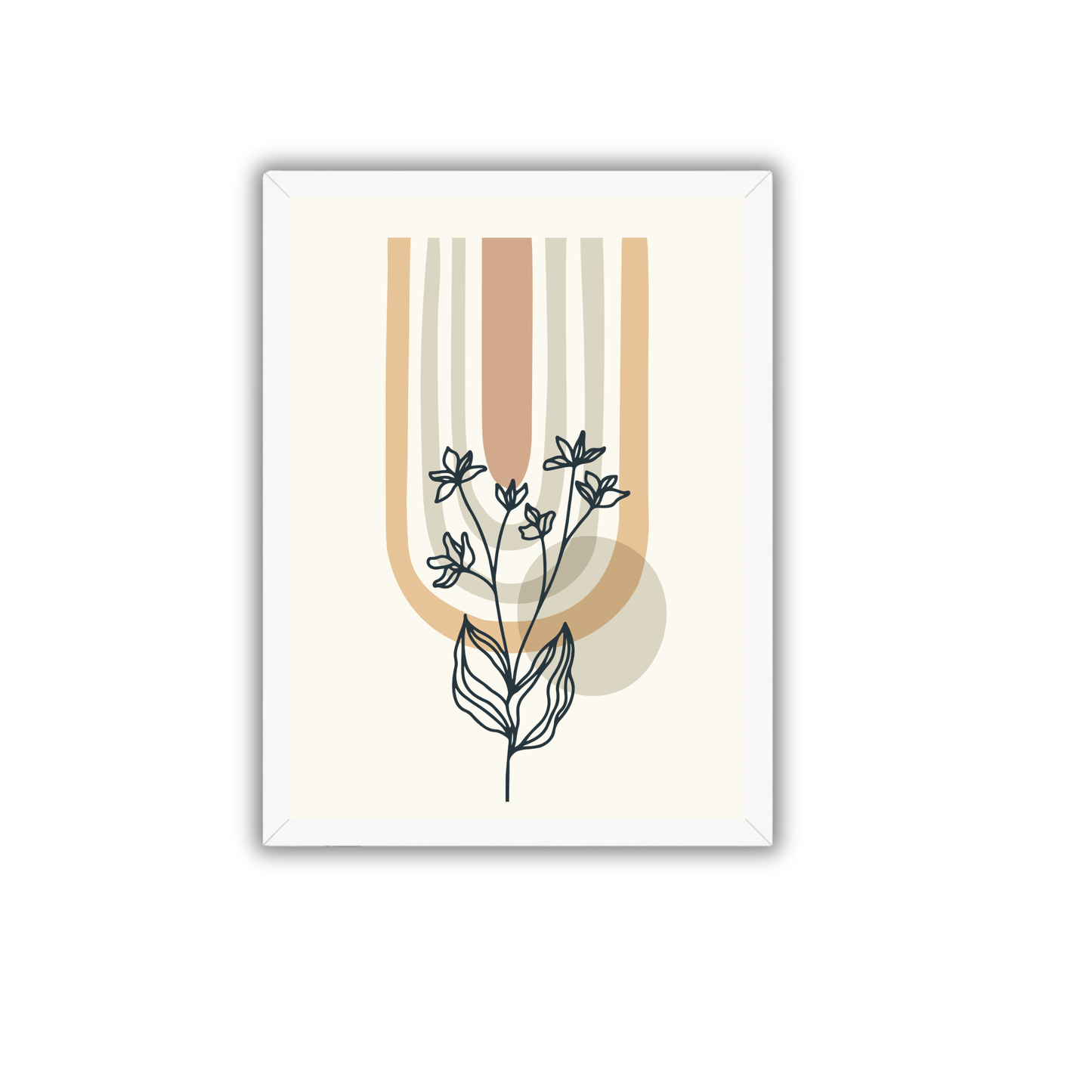 Beige Floral Boho Abstract Wall Art | Neutral Botanical Print