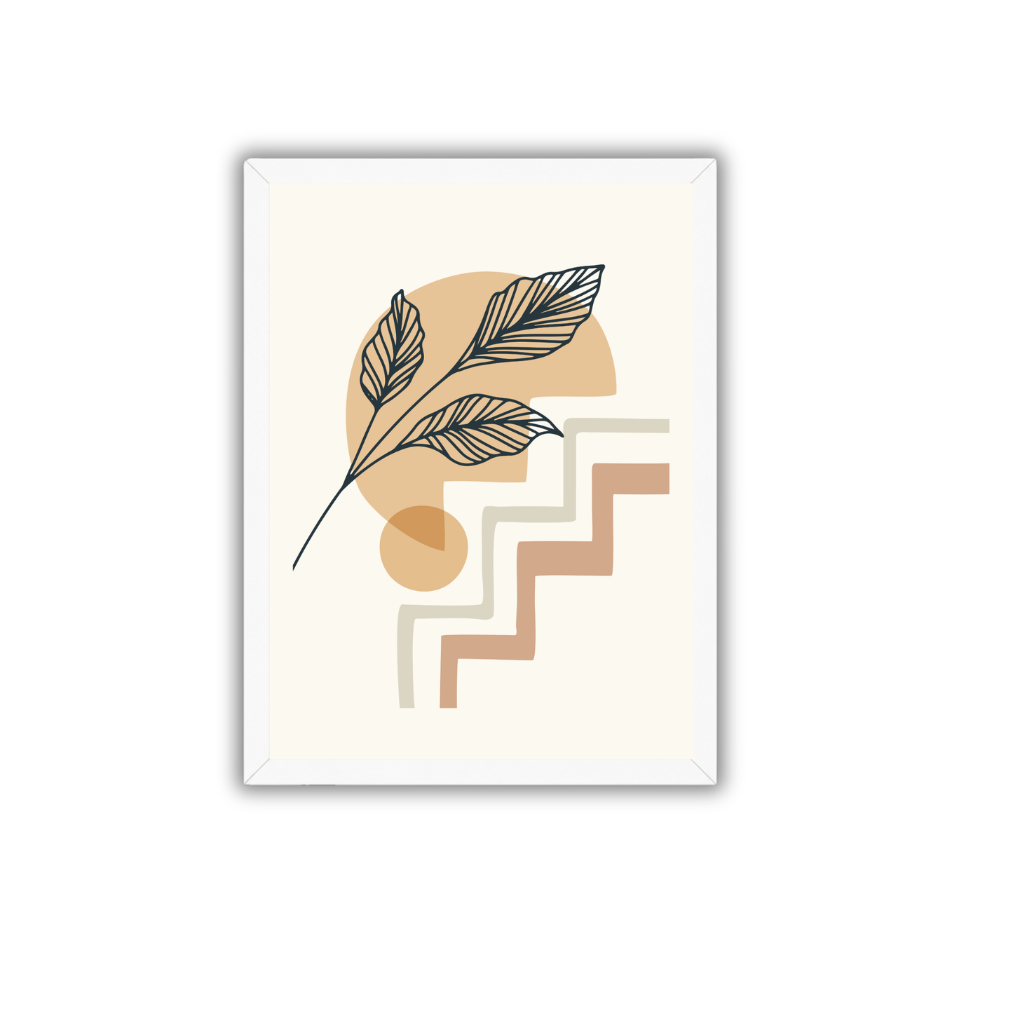Minimal Feather Botanical Wall Art | Neutral Boho Decor