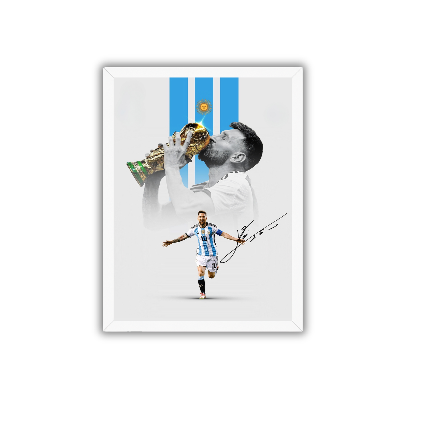 Lionel Messi Artistic Celebration Frame | Abstract Football Wall Art | Modern Sports Poster