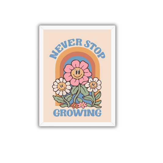 Never Stop Growing Wall Art Frame | Positive Mindset Decor