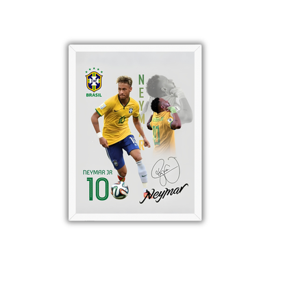 Neymar Brazil No.10 Signature Wall Art | Premium Football Frame Decor