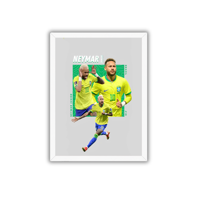 Neymar Jr Brazil Action Wall Frame | Premium Football Art Poster