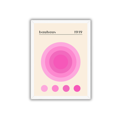 Pink Circle Bauhaus Poster | Minimalist Modern Wall Art